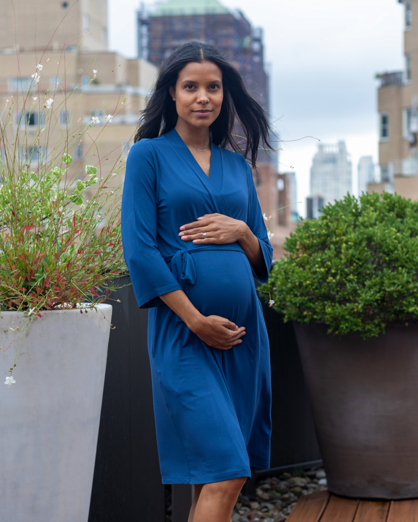 Blue Jasmine Maternity Robe